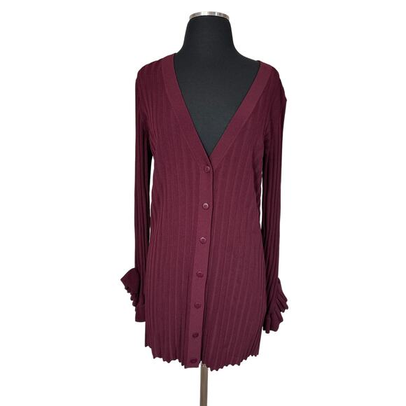 C/MEO COLLECTIVE Women's Deep Purple Knit Sweater Dress / Tunic Sz Large 10 / 12 - Picture 2 of 14